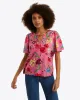 Mary Flutter Sleeve Top in Lurex Stripe sold by Draper James