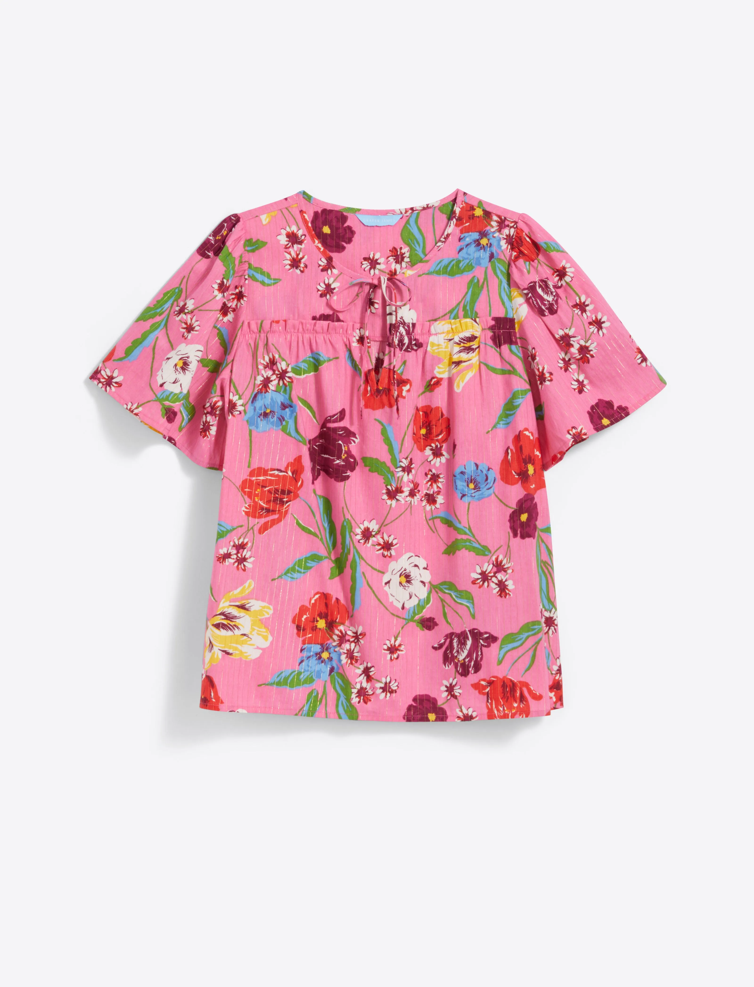 Mary Flutter Sleeve Top in Lurex Stripe sold by Draper James product image thumbnail 5