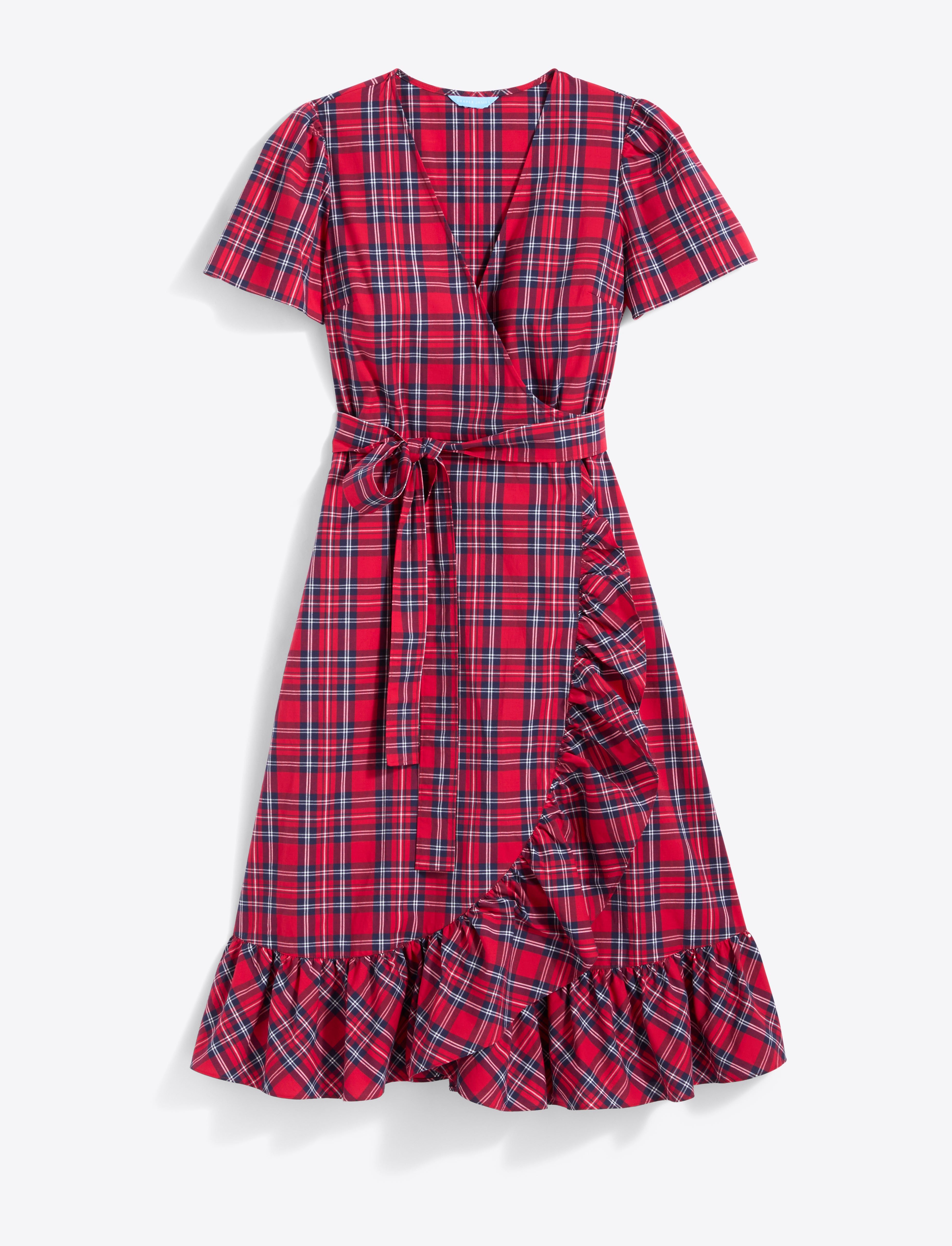 Reba Midi Wrap Dress in Angie Plaid sold by Draper James product image thumbnail 2
