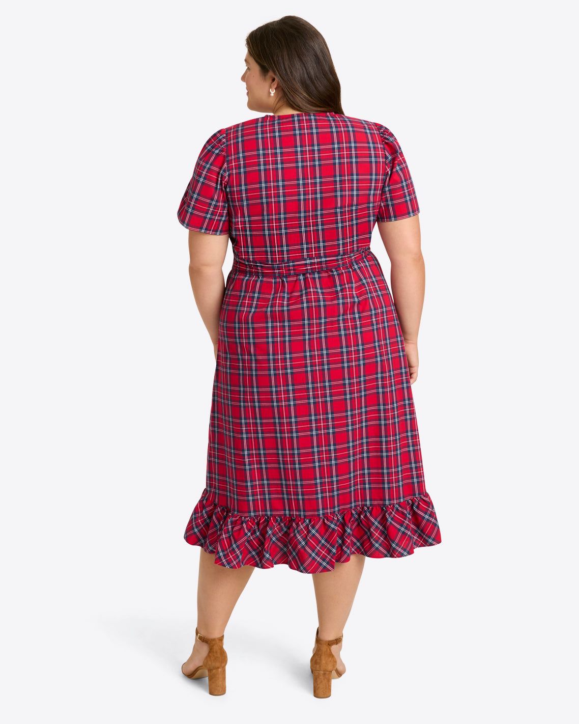 Reba Midi Wrap Dress in Angie Plaid sold by Draper James product image thumbnail 3