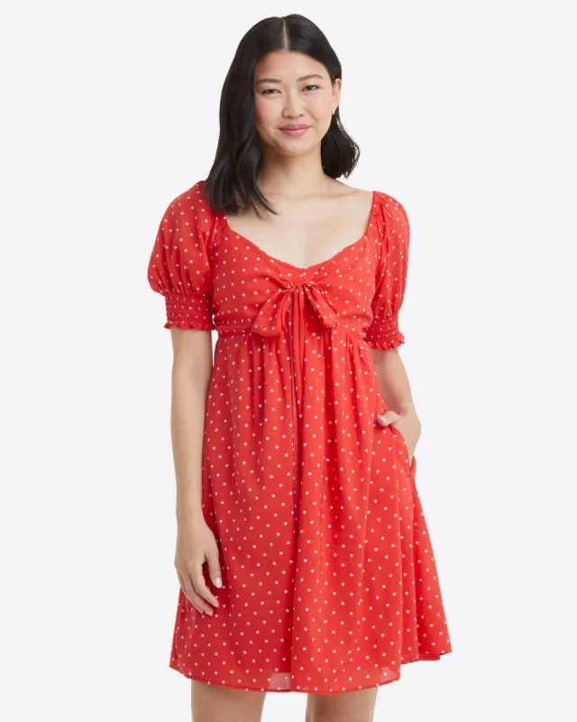 Jennifer Dress in Red Polka Dot sold by Draper James