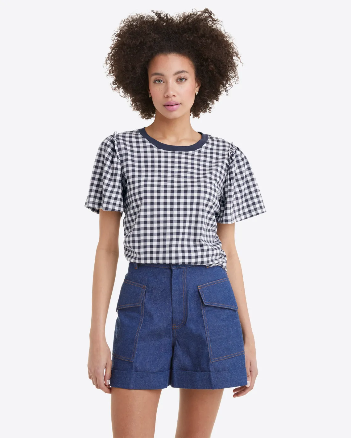 Short Sleeve Easy Knit Top in Gingham sold by Draper James product image thumbnail 4