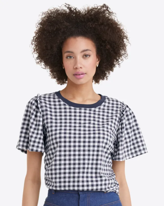 Short Sleeve Easy Knit Top in Gingham sold by Draper James