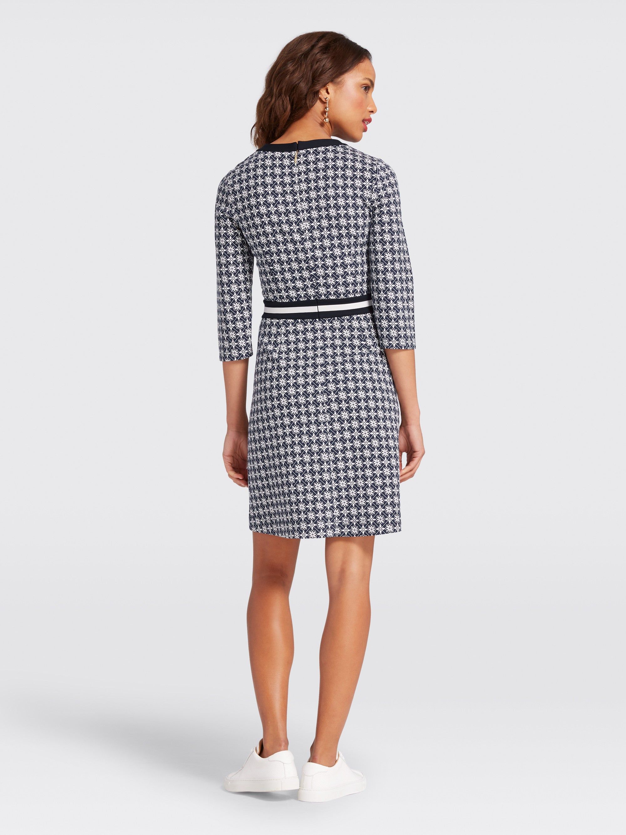 Honeycomb Floral Ponte Dress sold by Draper James product image thumbnail 4