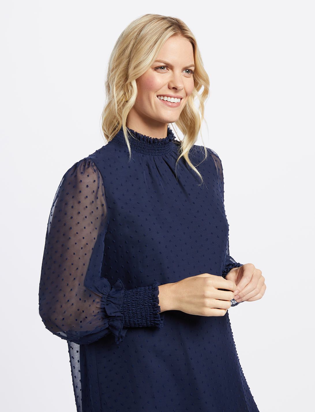 Swiss Dot Smocked Dress sold by Draper James product image thumbnail 2