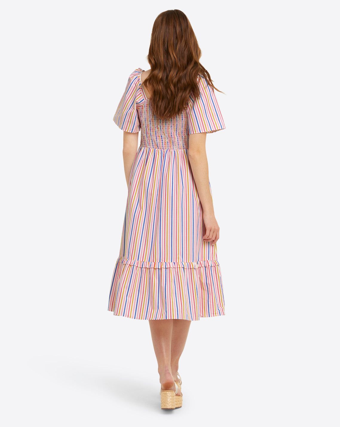 Deana Smocked Dress in Multi Stripe sold by Draper James product image thumbnail 3