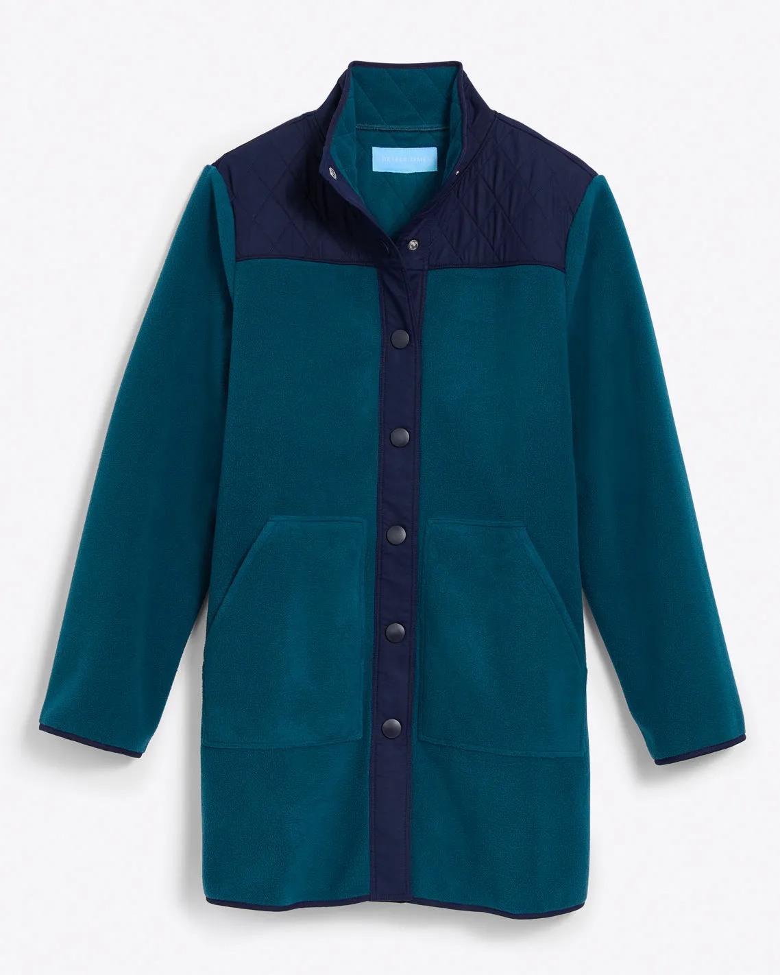 Button Down Fleece Coat in Teal sold by Draper James product image thumbnail 2