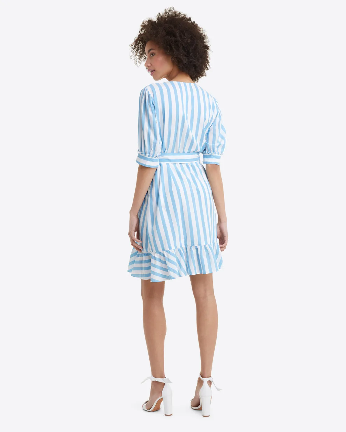Reba Wrap Dress in Awning Stripe sold by Draper James product image thumbnail 3
