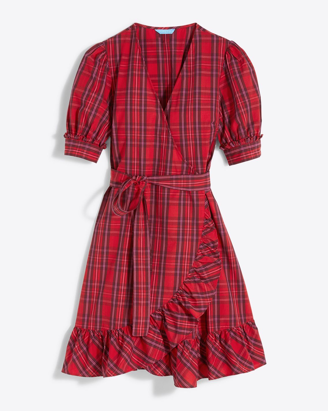 Reba Wrap Dress in Elle Plaid sold by Draper James product image thumbnail 2