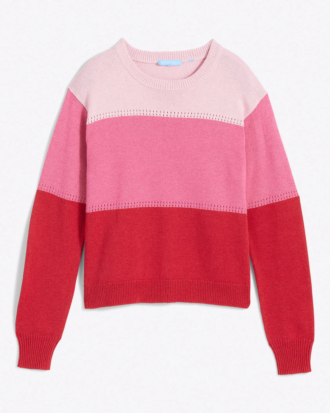 Crewneck Sweater in Pink Colorblock sold by Draper James product image thumbnail 2