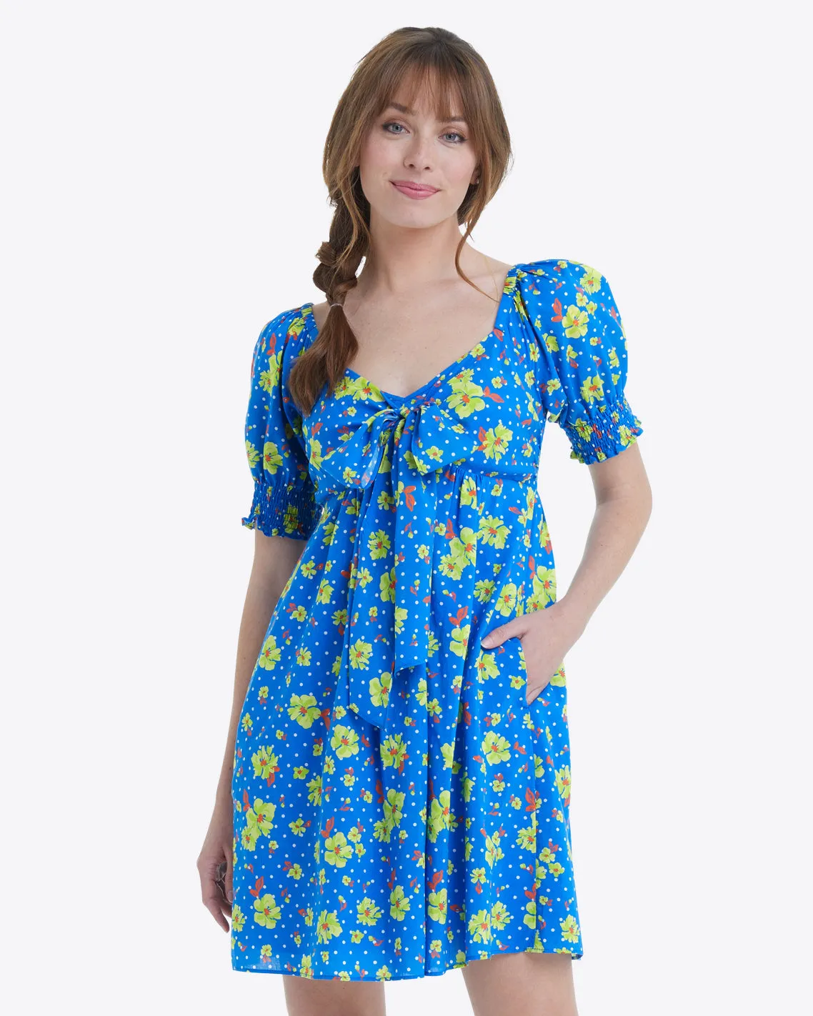 Jennifer Mini Dress in Polka Dot Floral sold by Draper James