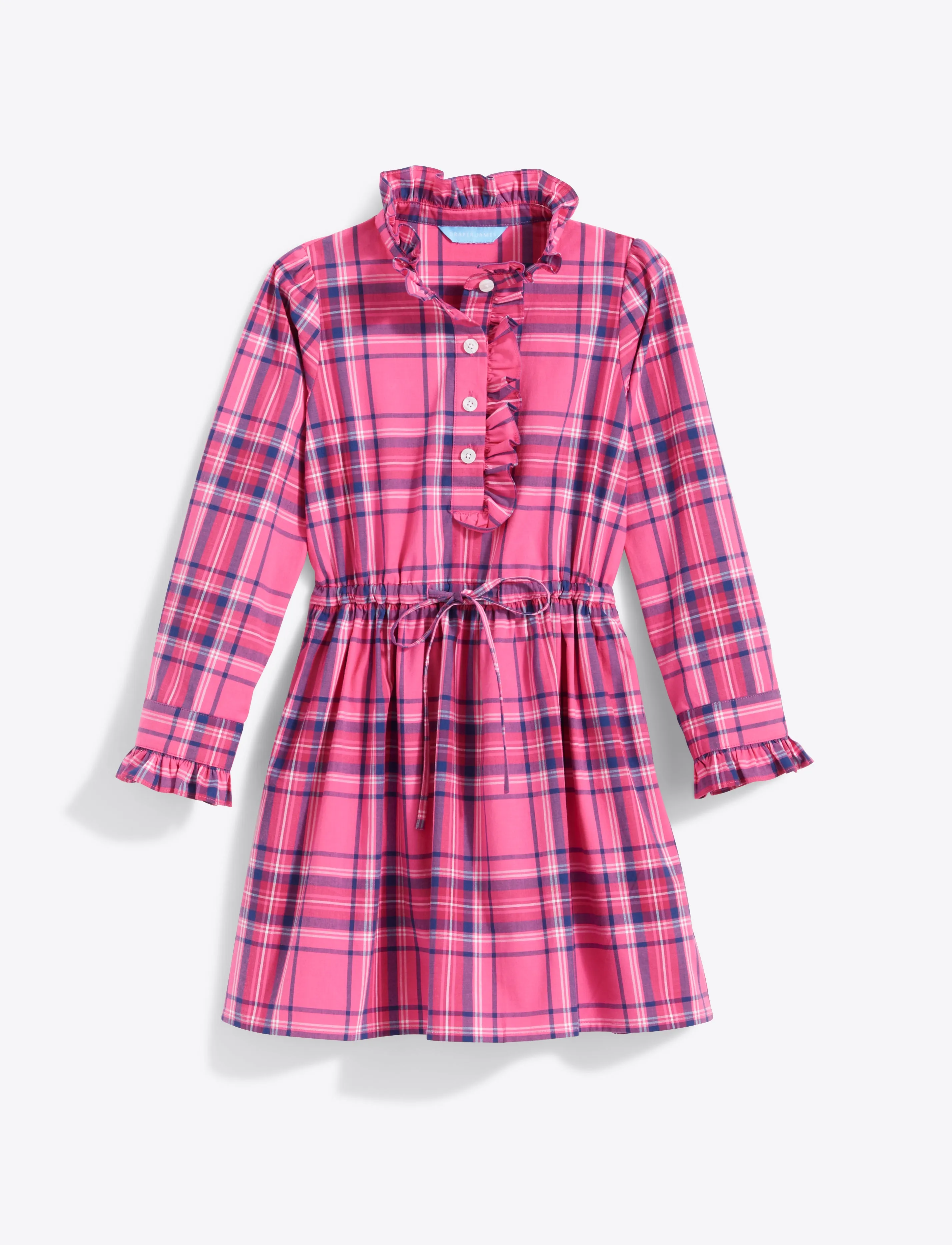 Girls Shirt Dress in Pink Angie Plaid sold by Draper James product image thumbnail 2