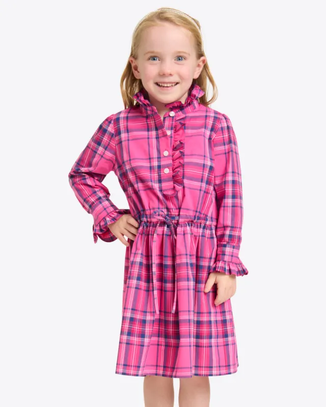 Girls Shirt Dress in Pink Angie Plaid sold by Draper James