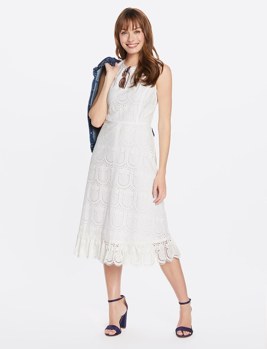 Pineapple Eyelet Midi Love Circle Dress sold by Draper James product image thumbnail 5