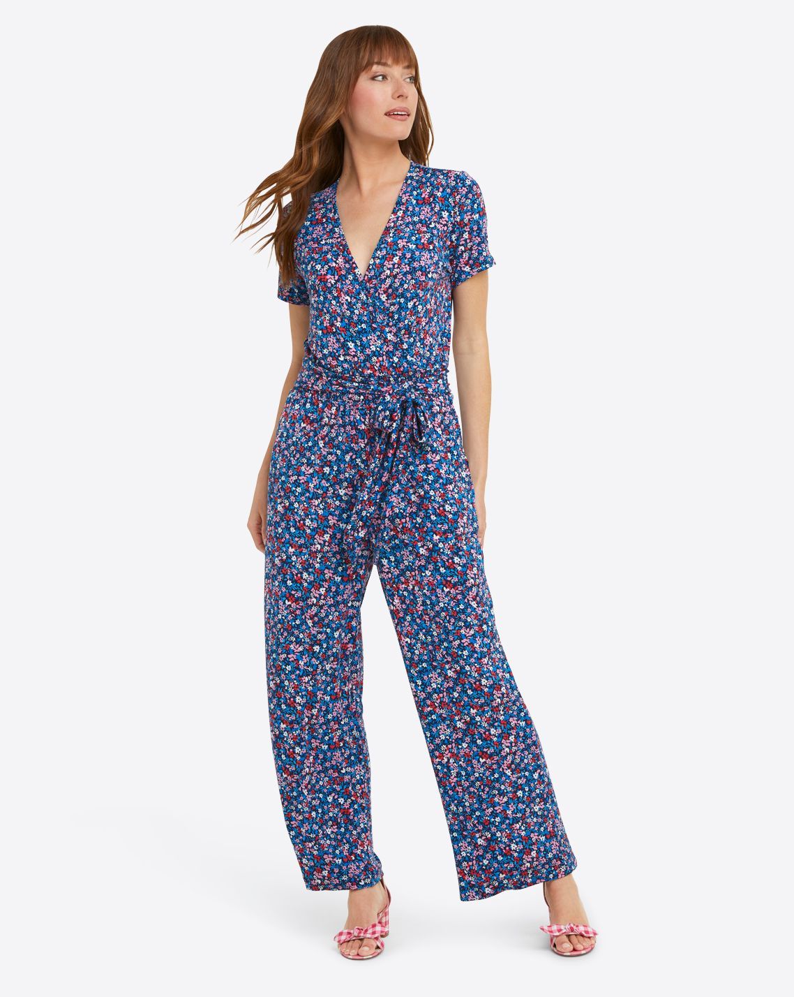 Knit Jumpsuit in Spring Ditsy Floral sold by Draper James