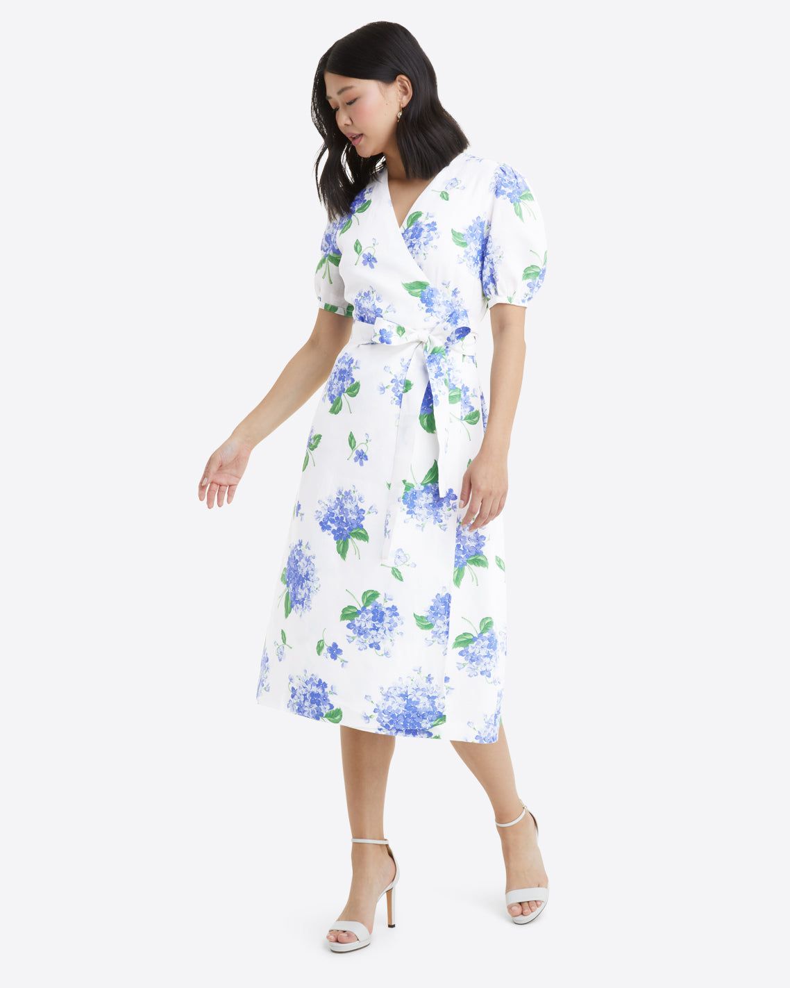 Rhonda Wrap Dress in Hydrangea sold by Draper James product image thumbnail 5
