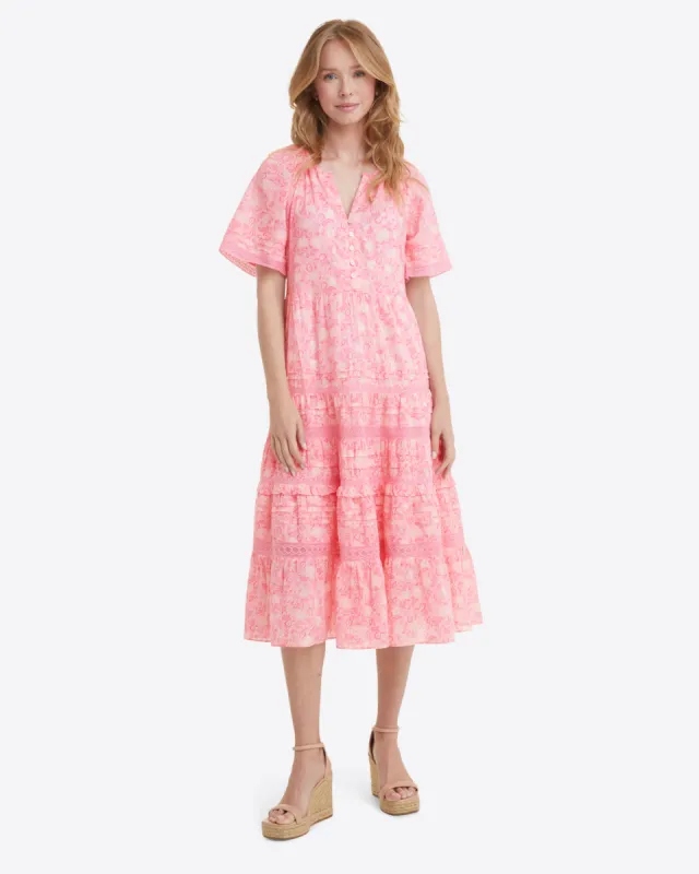 Carlene Midi Dress in Pink Paisley sold by Draper James
