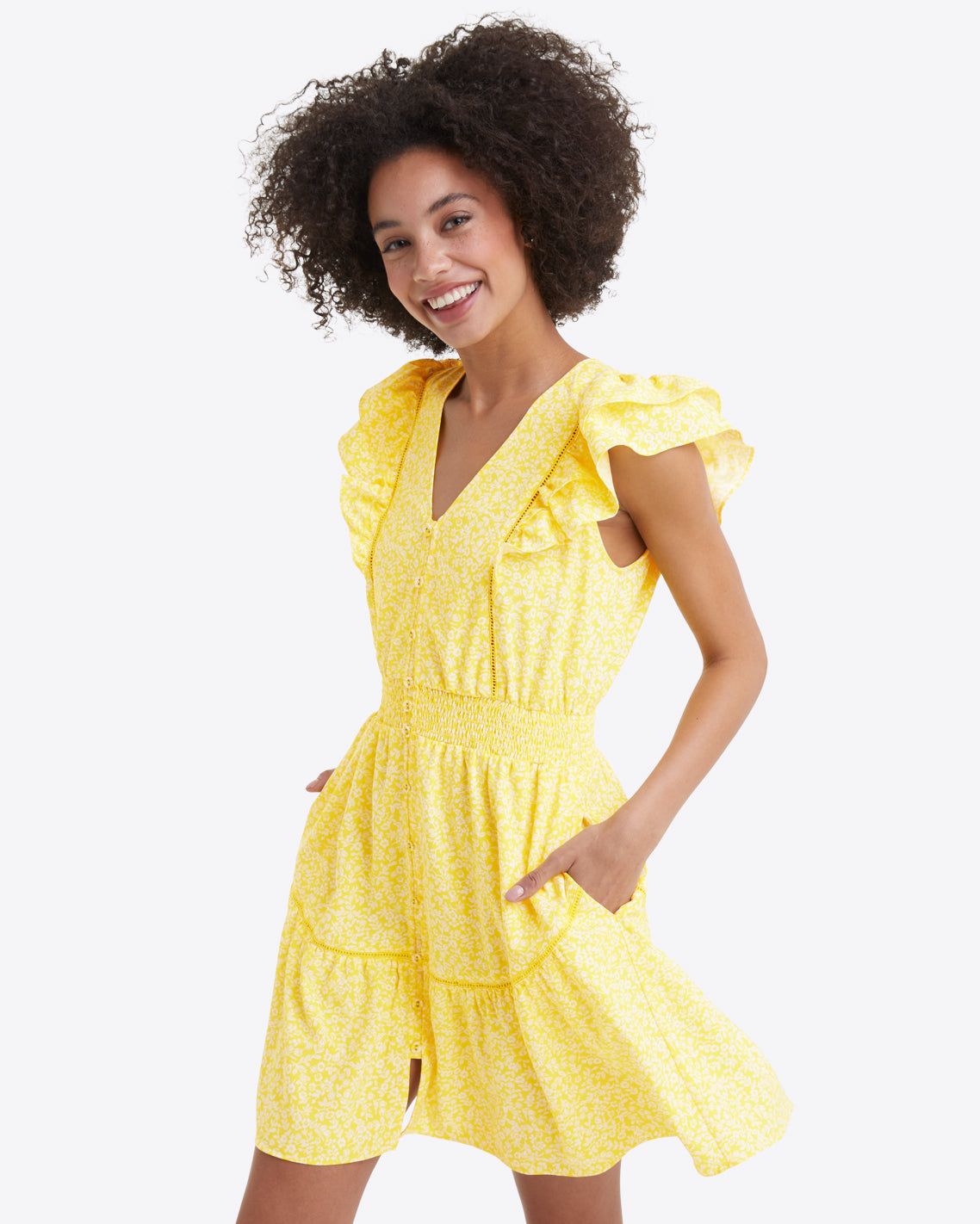 Gabby Mini Dress in Golden Floral sold by Draper James product image thumbnail 5