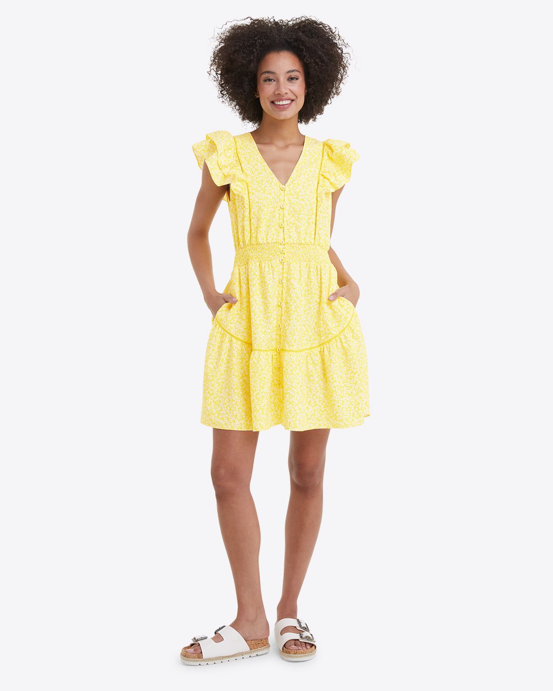 Gabby Mini Dress in Golden Floral sold by Draper James product image thumbnail 4