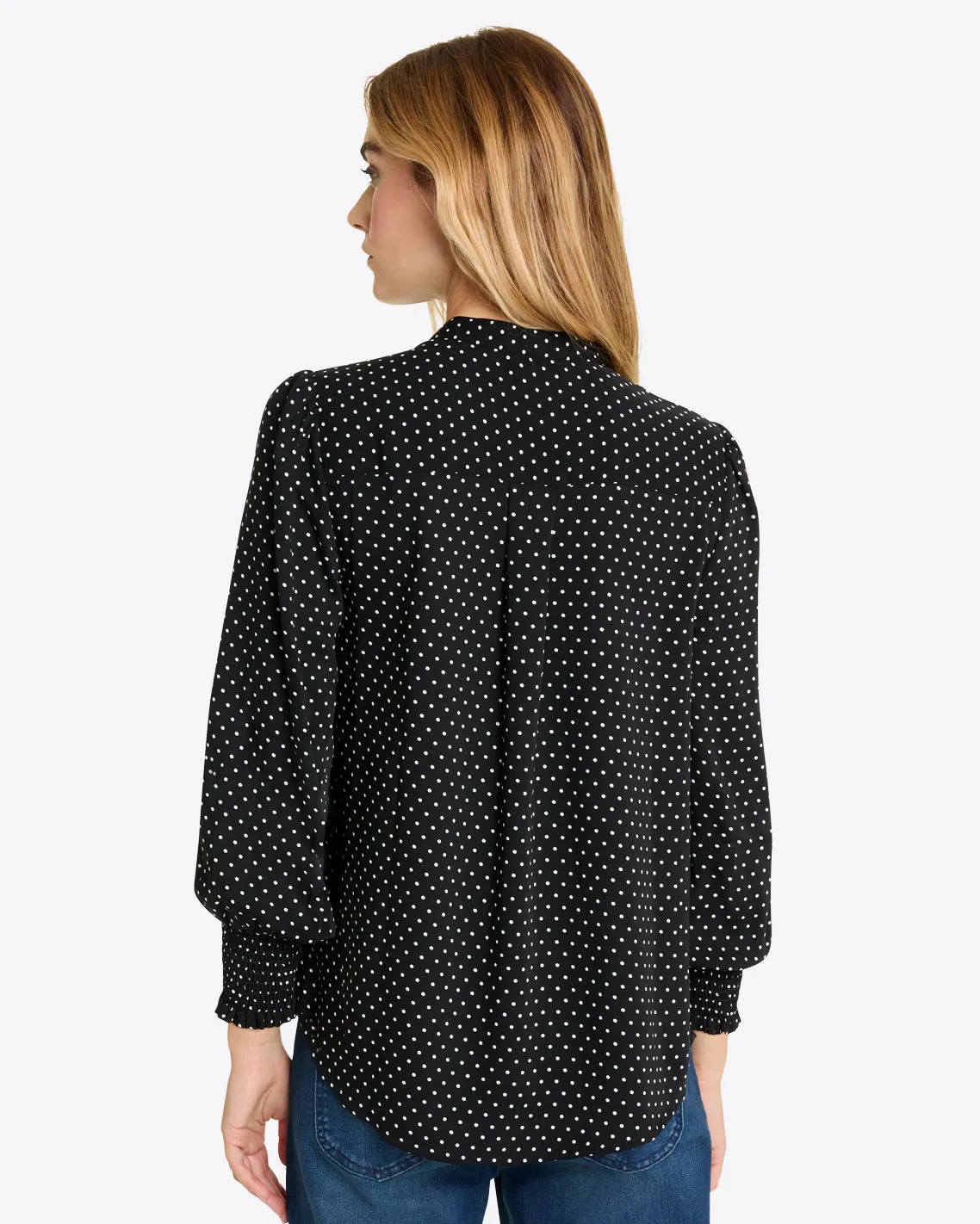 Evelyn Buttondown Top in Polka Dot sold by Draper James product image thumbnail 2