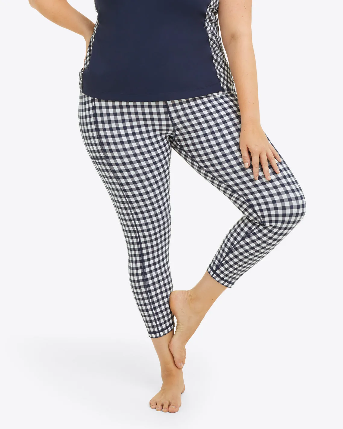 Leggings in Navy Gingham sold by Draper James