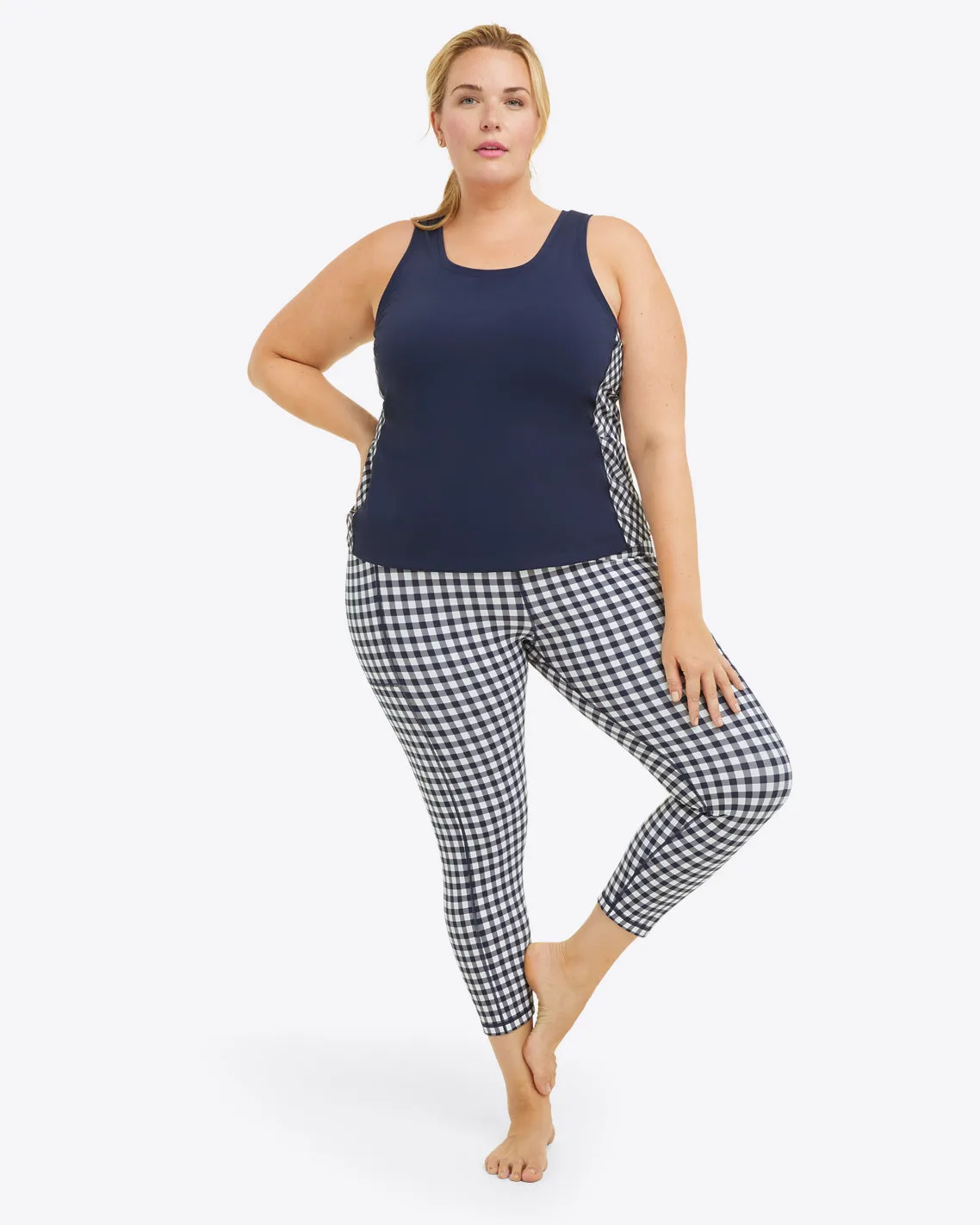 Leggings in Navy Gingham sold by Draper James product image thumbnail 3