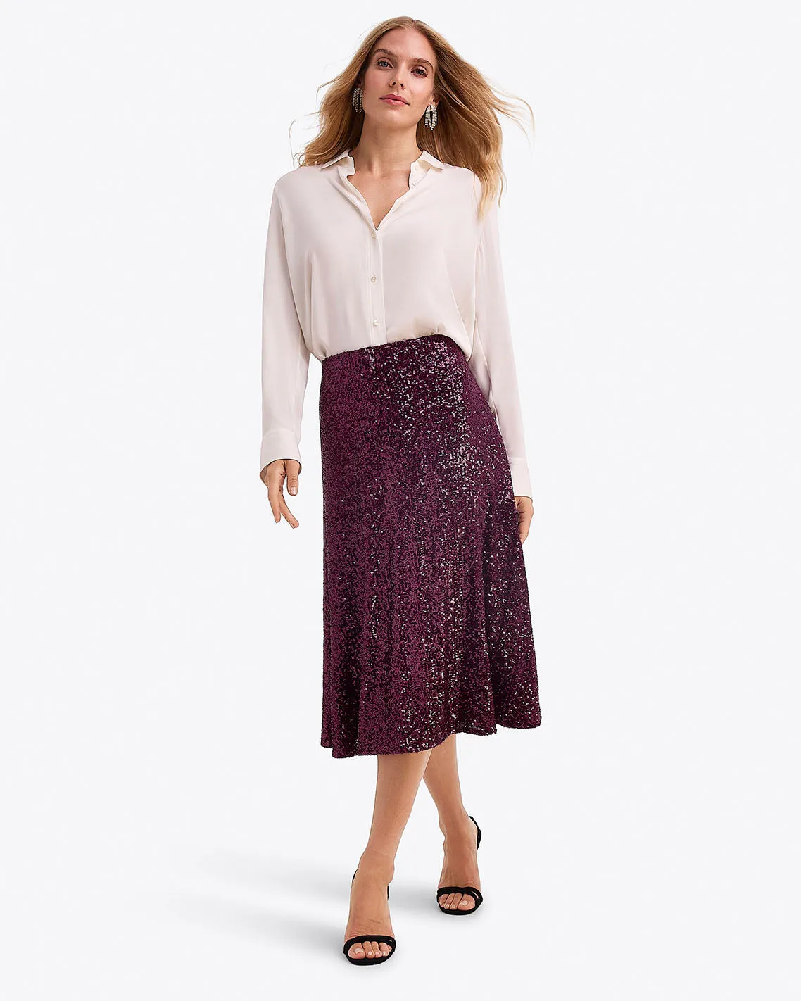 Midi Skirt in Sequins sold by Draper James