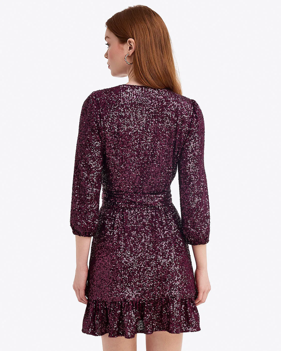 Jordan Long-Sleeve Wrap Dress in Sequins sold by Draper James product image thumbnail 2