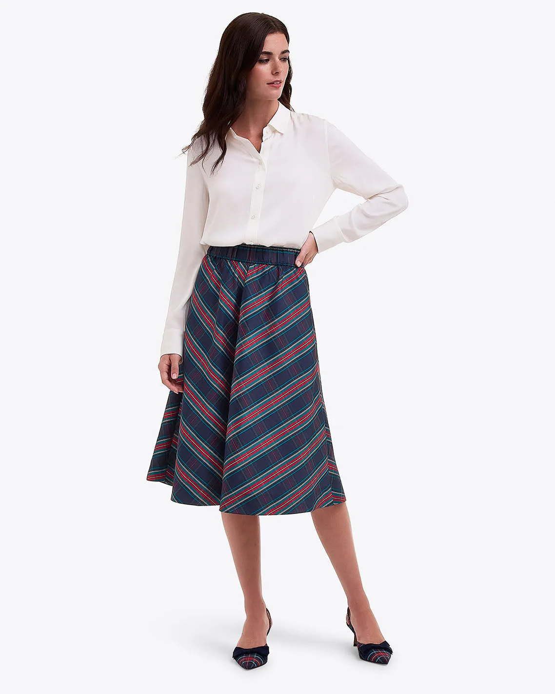 Taffeta Midi Skirt sold by Draper James