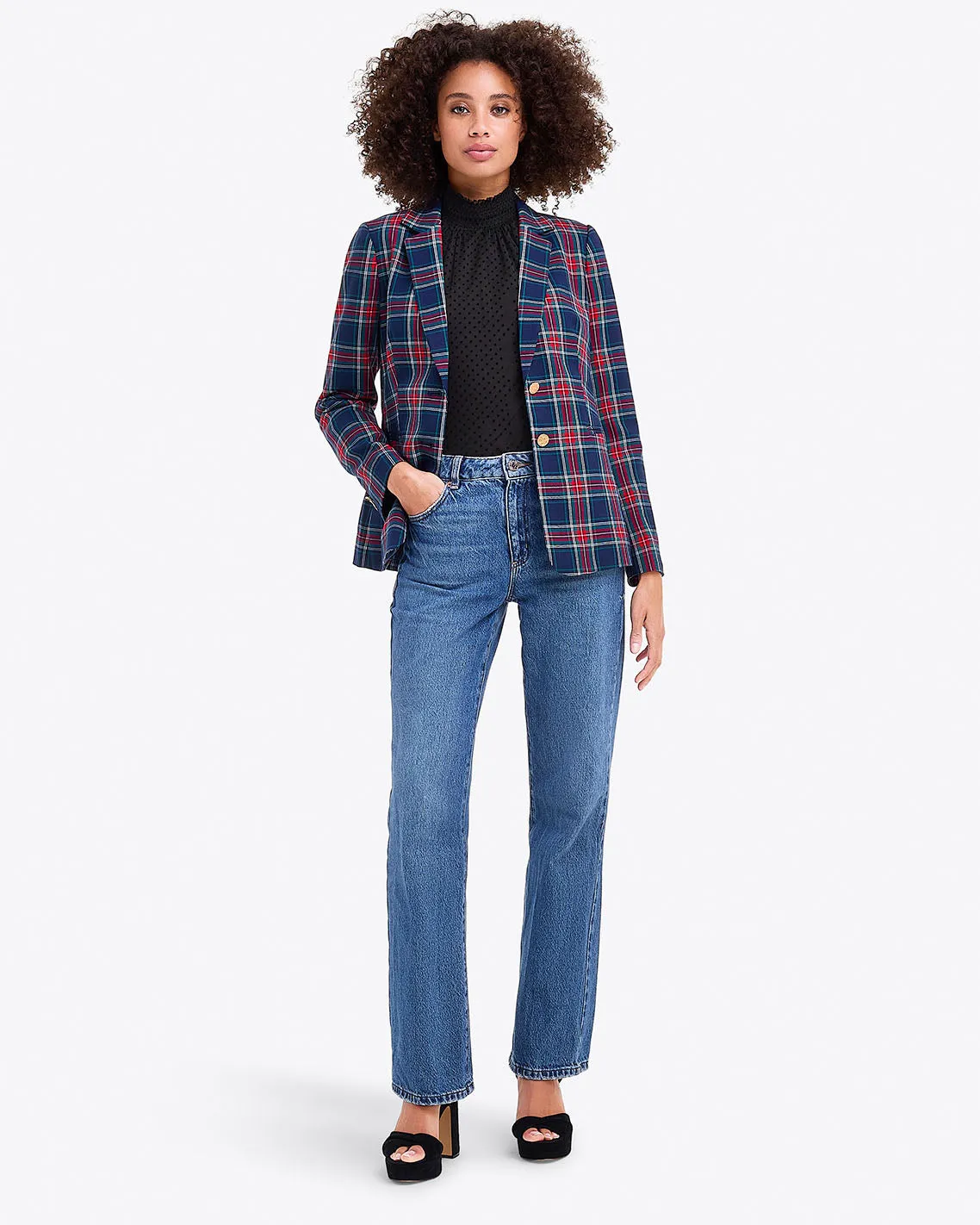 Blazer in Georgia Plaid sold by Draper James