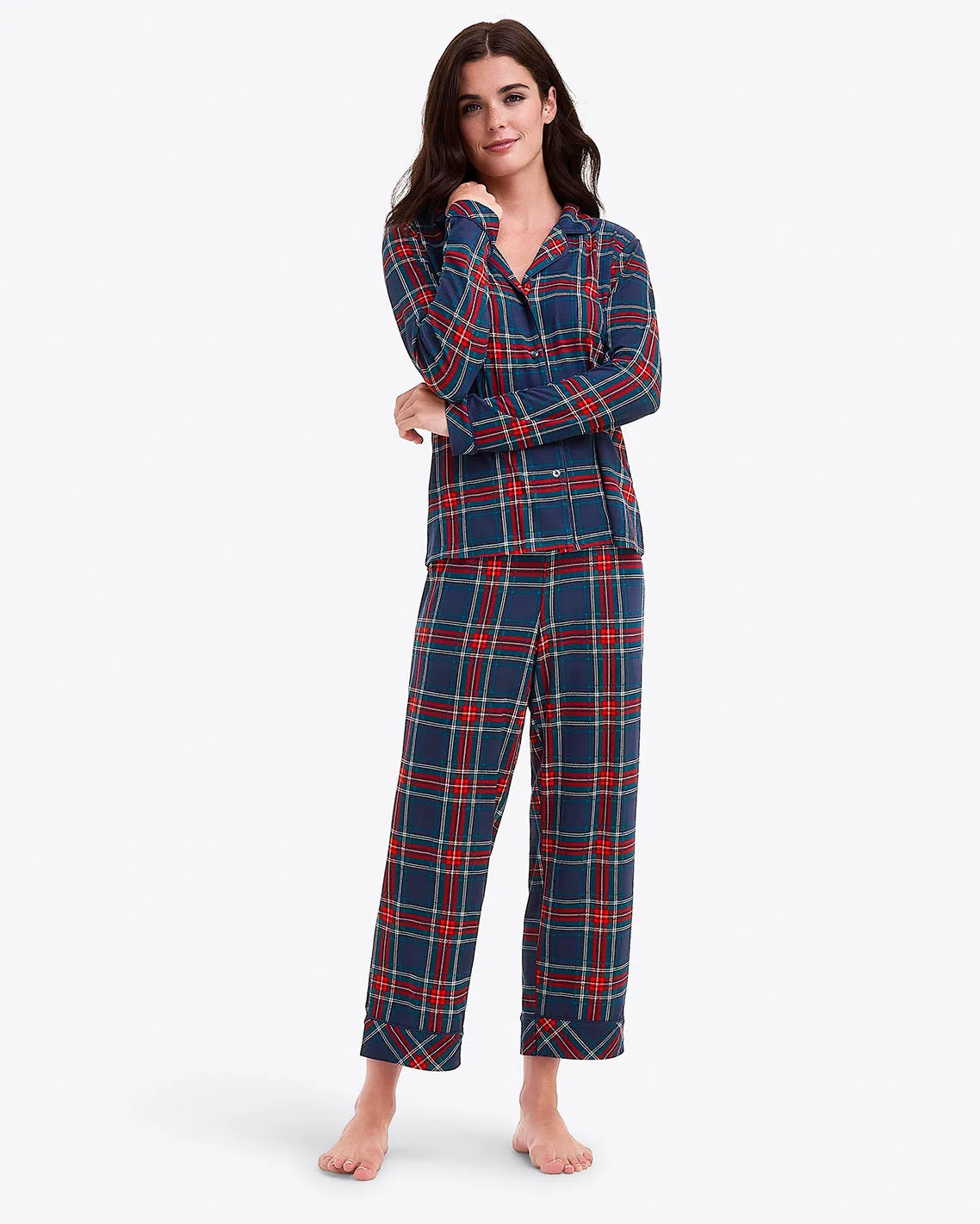 Linda Pajama Set in Georgia Plaid sold by Draper James