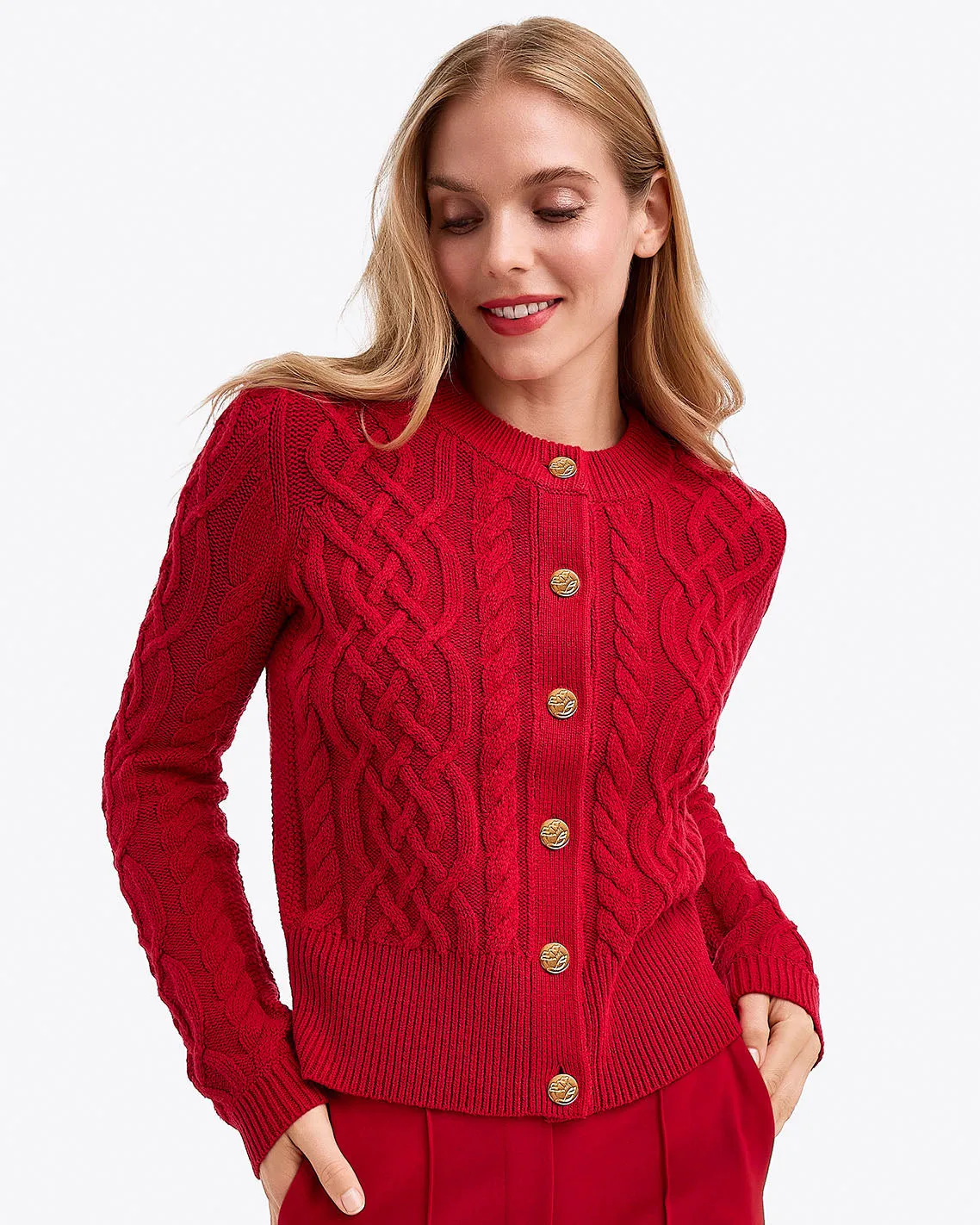 Cable Knit Cardigan sold by Draper James