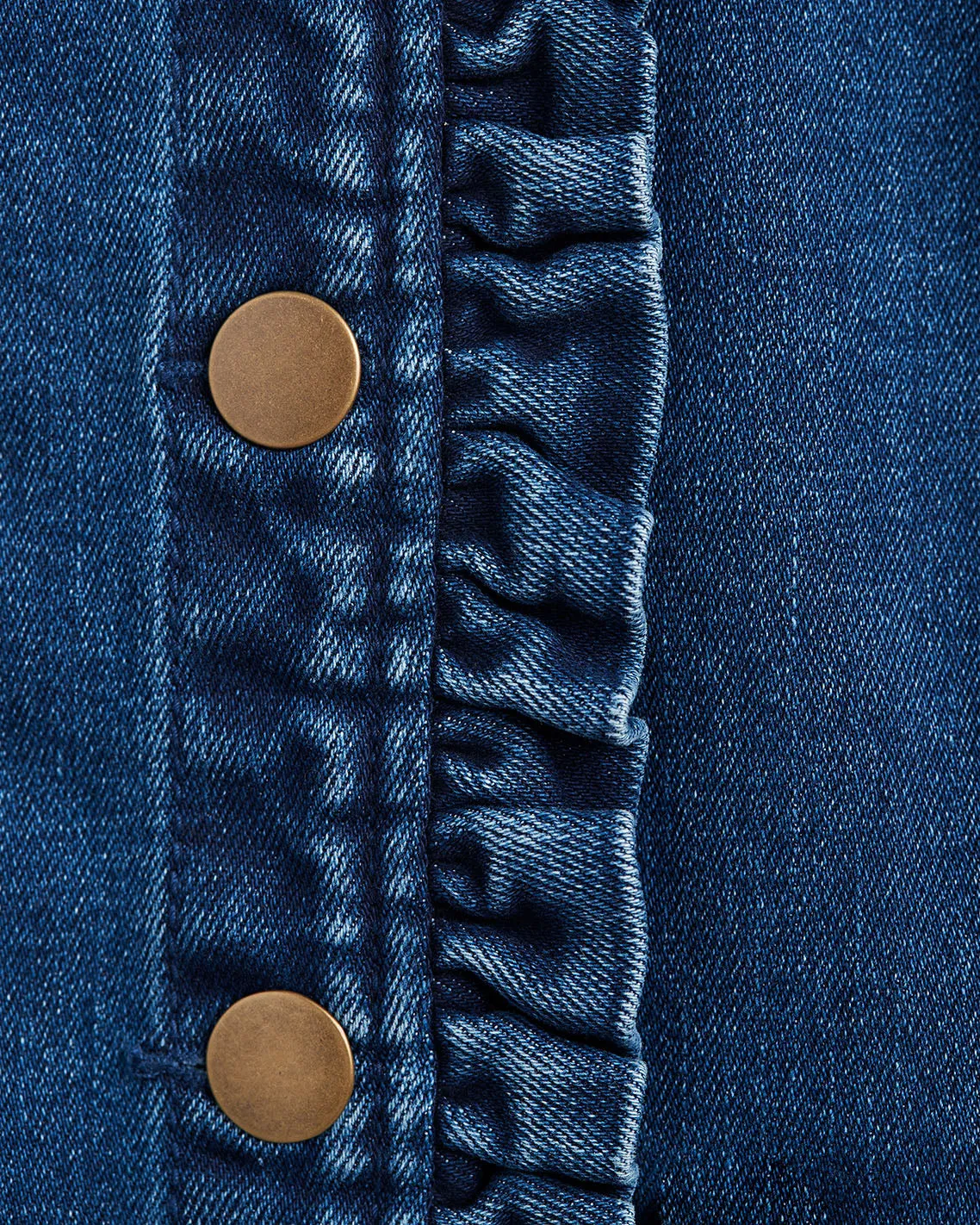Ruffle Denim Jacket in Dark Wash sold by Draper James product image thumbnail 2