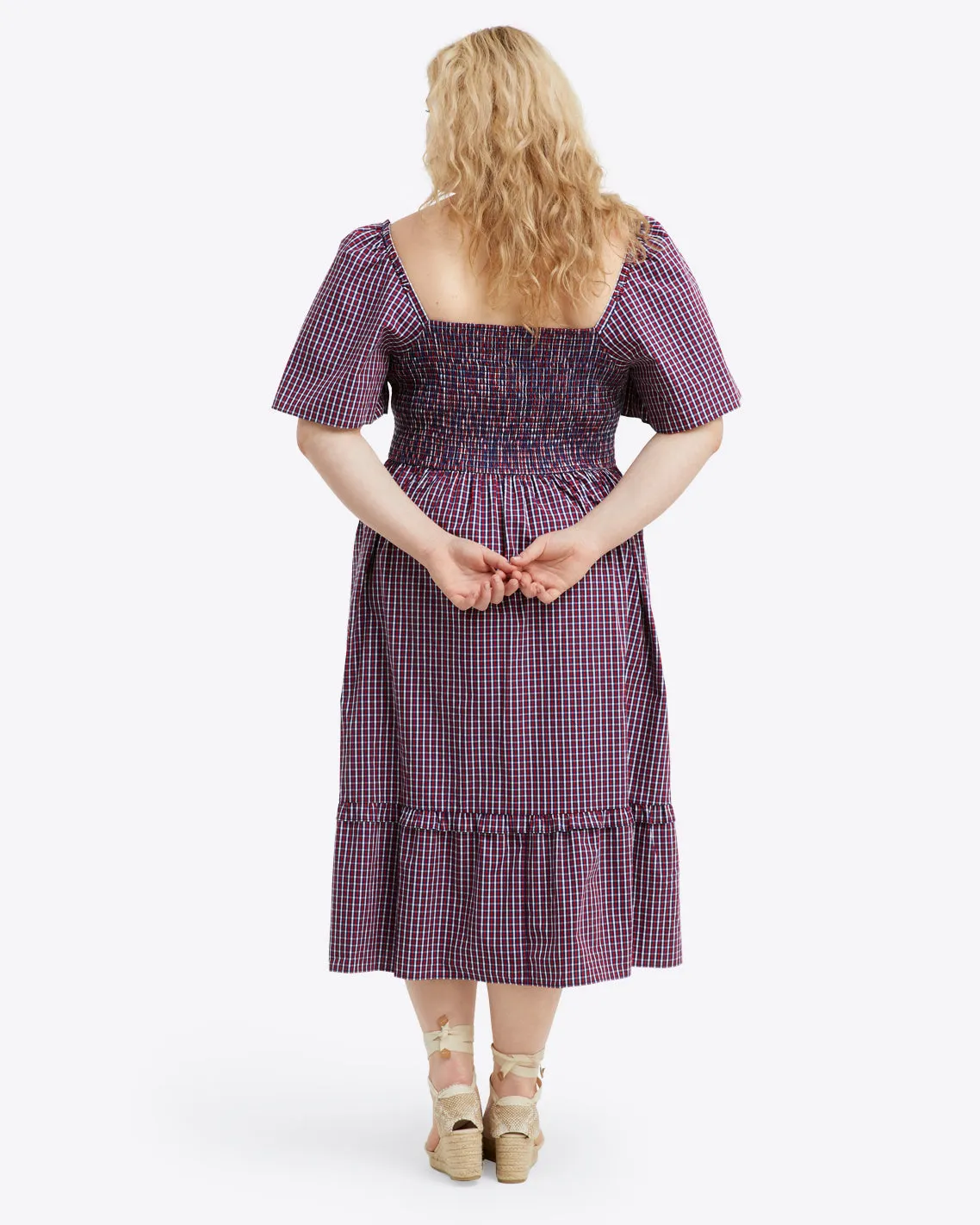 Deana Smocked Dress in Picnic Plaid sold by Draper James product image thumbnail 4