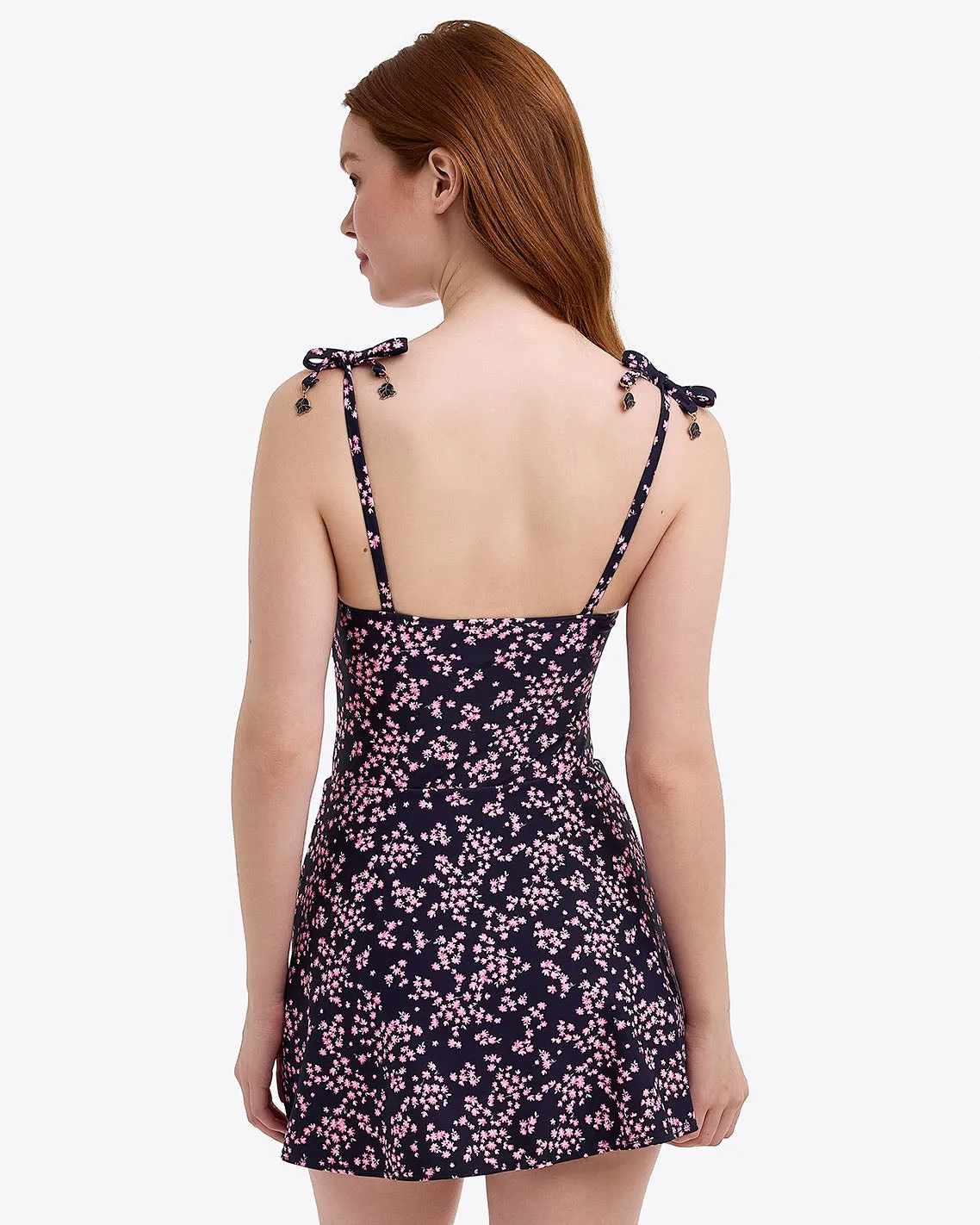 Cherry Blossom Side Shirred Swim Dress sold by Draper James product image thumbnail 3