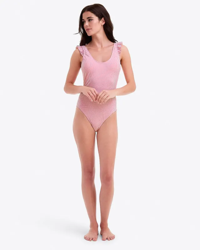 Seersucker Ruffle Tank One Piece sold by Draper James