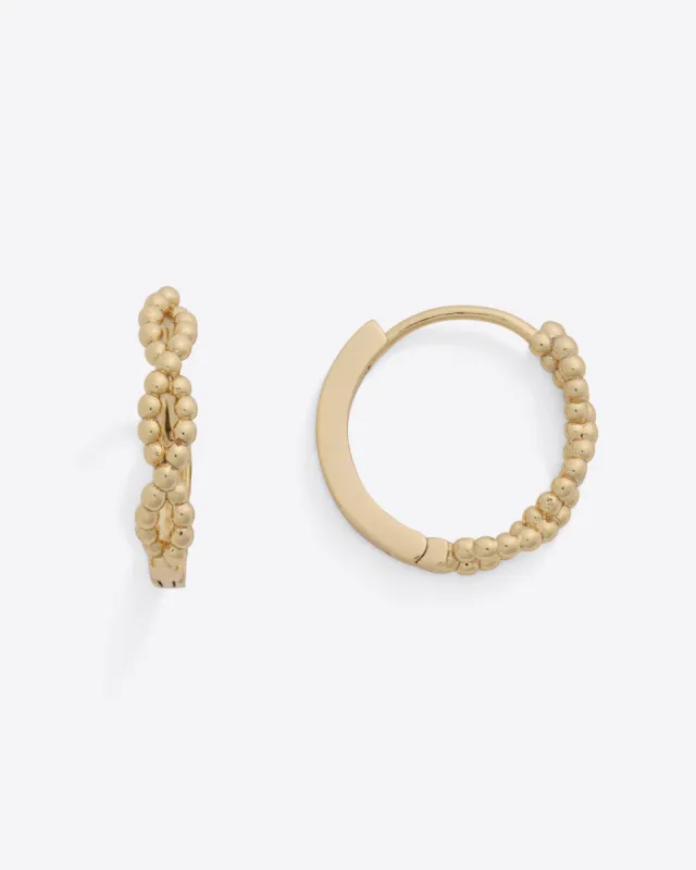 Gold Bead Huggie sold by Draper James