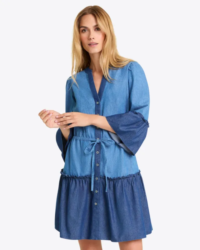 Avery Shirtdress in Chambray sold by Draper James