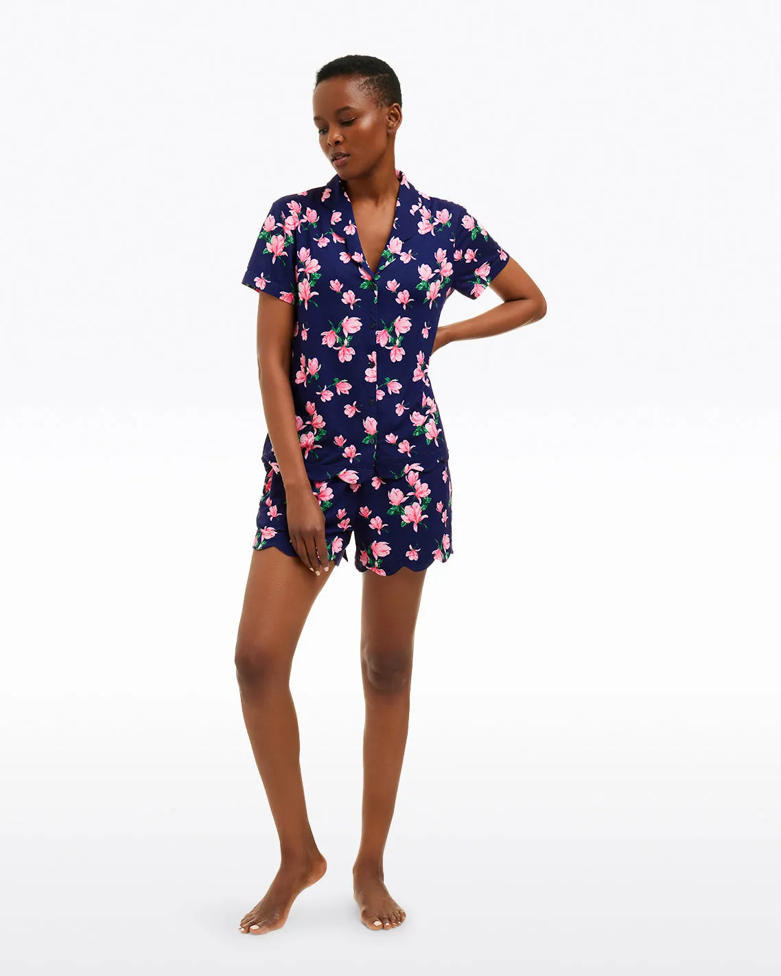 Scallop Sara Pajama Set in Magnolia Buds sold by Draper James