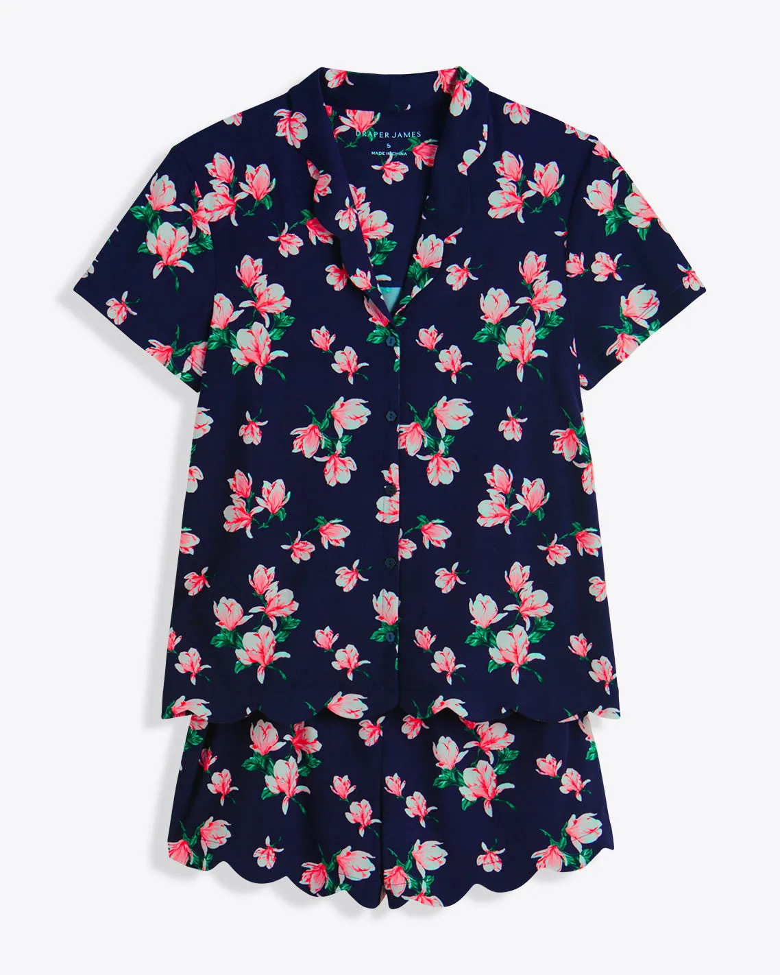 Scallop Sara Pajama Set in Magnolia Buds sold by Draper James product image thumbnail 3