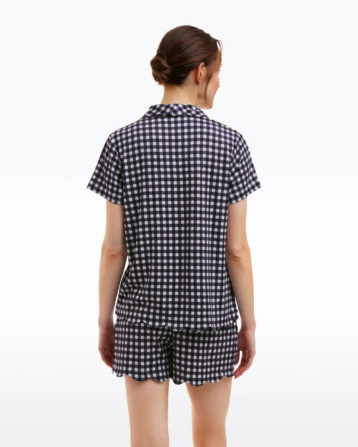 Scallop Sara Pajama Set in Navy Gingham sold by Draper James product image thumbnail 2
