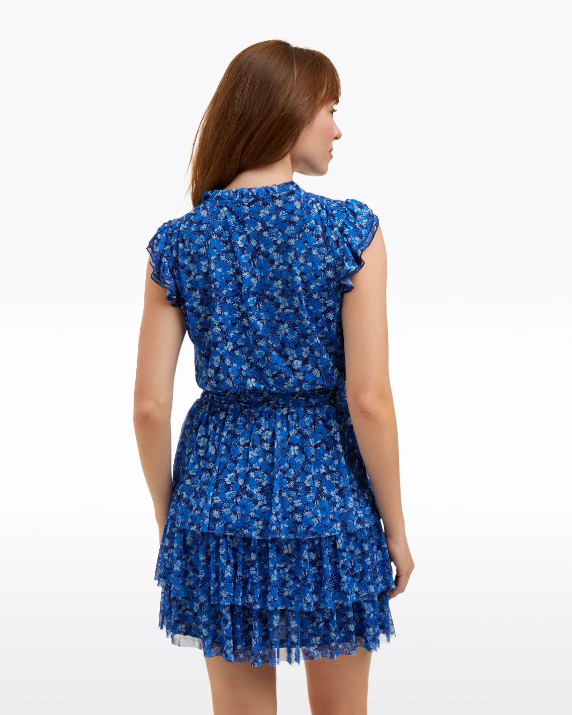 Alana Tiered Dress in Blue Scattered Ditsy sold by Draper James product image thumbnail 2