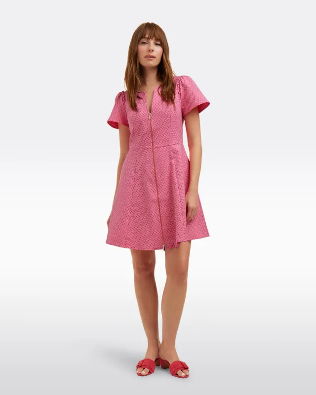 Mae Love Circle Dress in Pink Circle Geo sold by Draper James