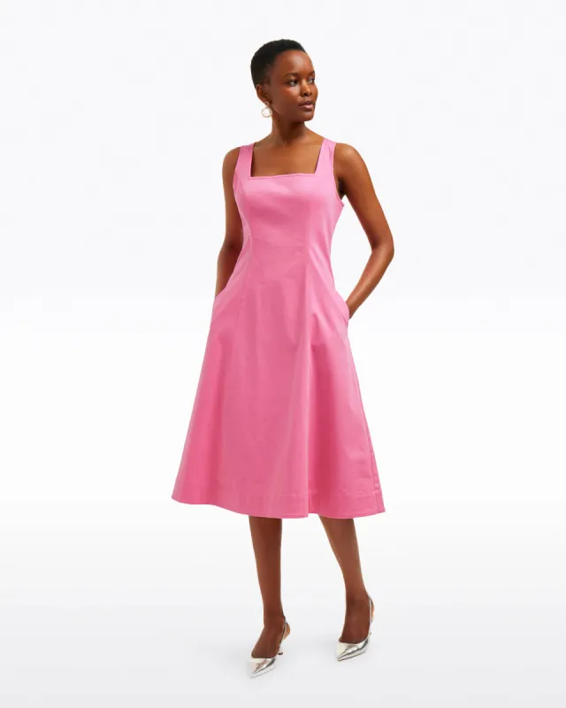 Genevieve Square Neck Sleeveless Midi Dress sold by Draper James