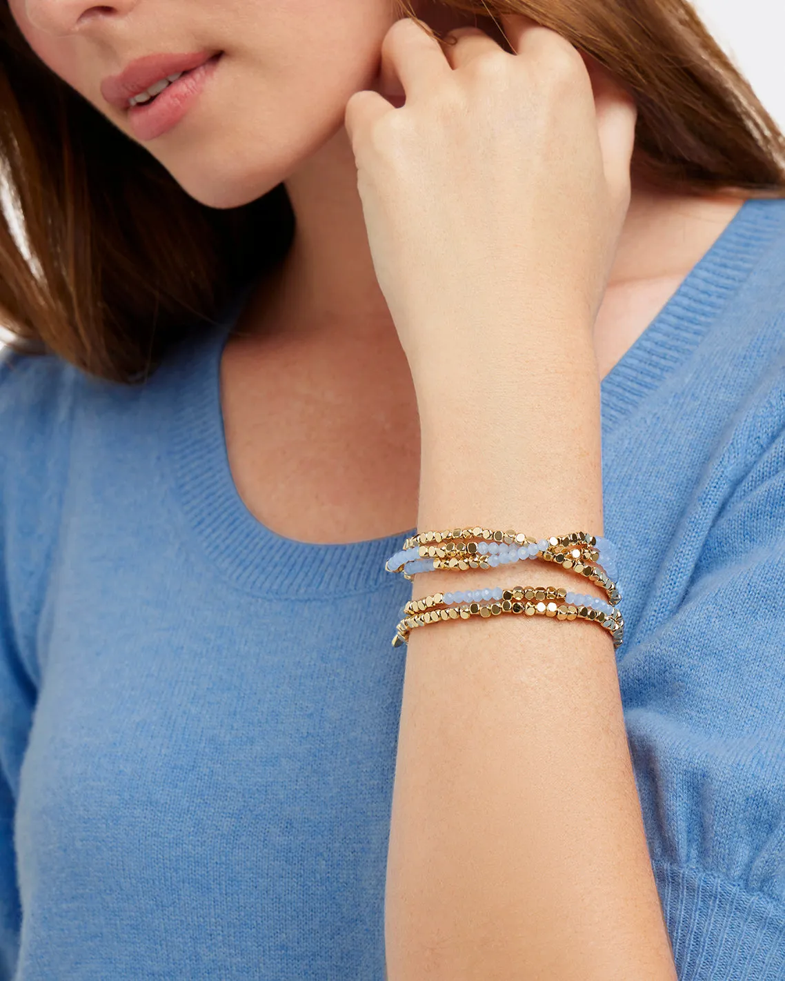 Sky Blue Stretch Bracelet Set sold by Draper James