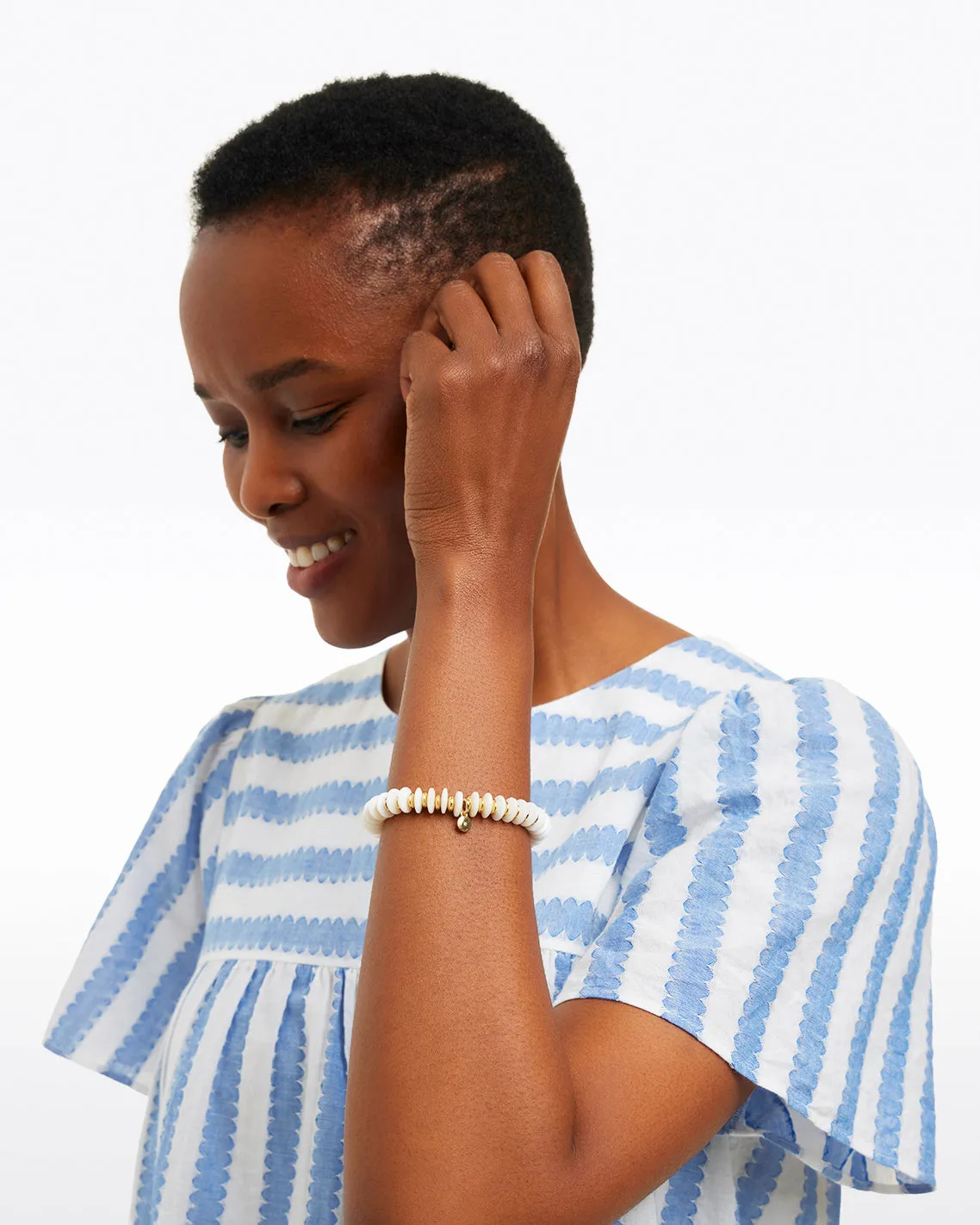 Mother of Pearl Stretch Bracelet sold by Draper James