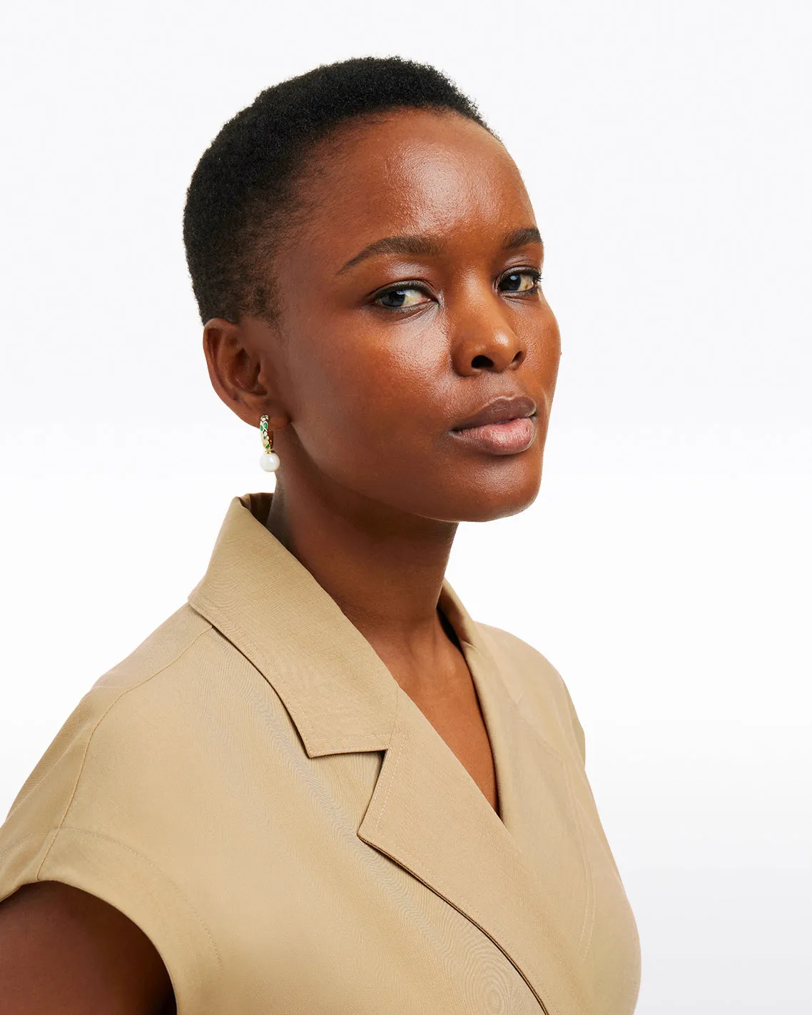 Enamel Pearl Hoops sold by Draper James