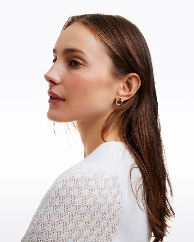 Crystal And Pearl Doorknocker Earrings sold by Draper James