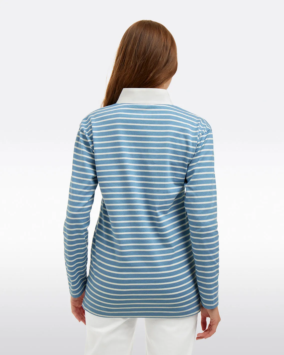Gillian Long Sleeve Top in Blue Mariner Stripe sold by Draper James product image thumbnail 4
