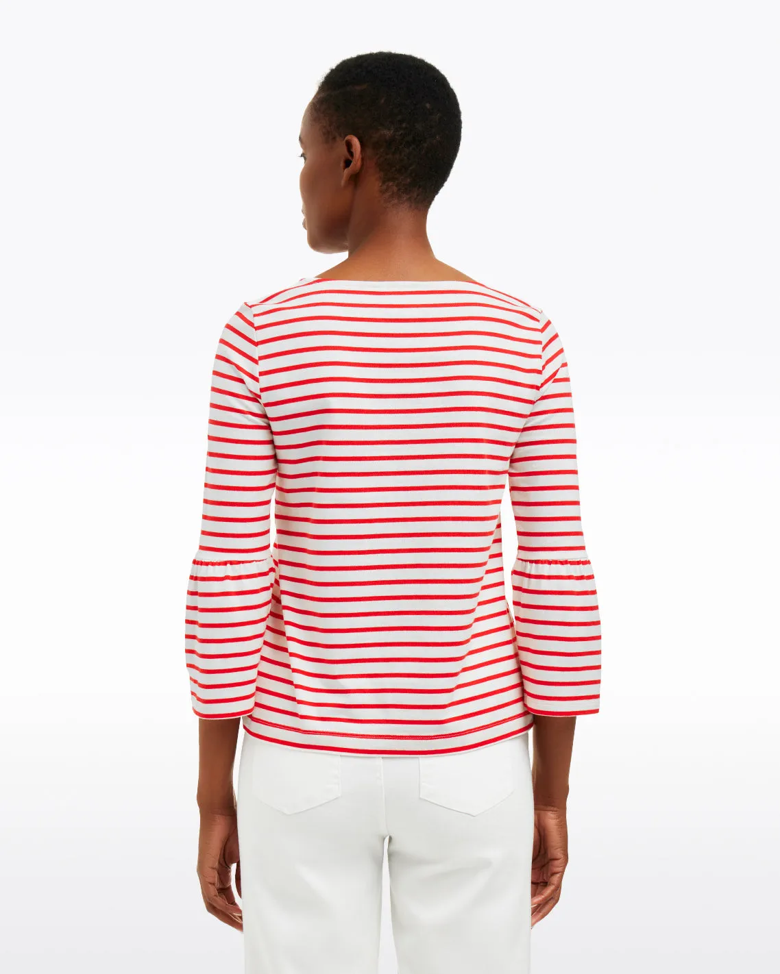 Corey Bell Sleeve Top in Red Mariner Stripe sold by Draper James product image thumbnail 2